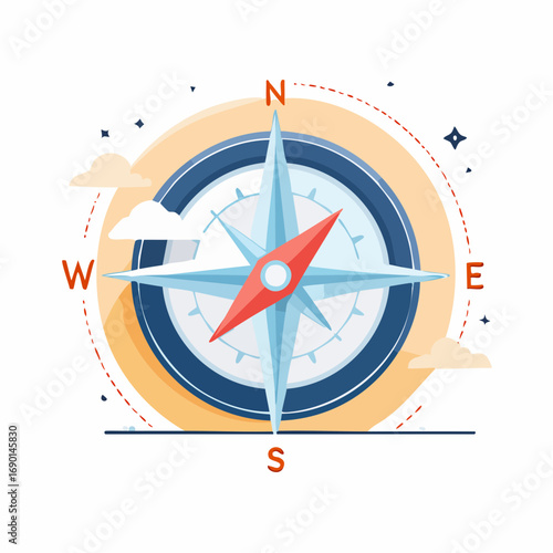 Simple Compass Graphic Design Illustration