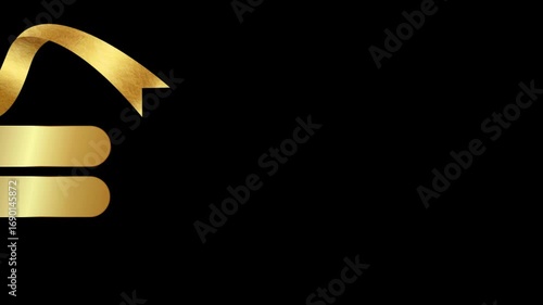 Banner animated gold bar for presentation