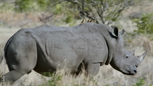 white rhino and calf