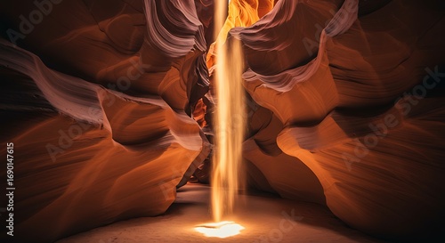 Light Beam in a Narrow Canyon.