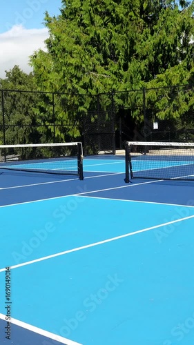 Wallpaper Mural Pickleball court under white clouds and green trees Torontodigital.ca
