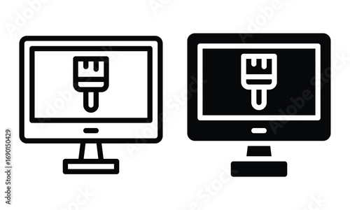 Redesign icon with outline and glyph style.