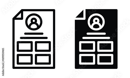 Portfolio icon with outline and glyph style.