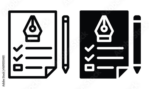 Design brief icon with outline and glyph style.