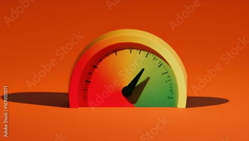 Colorful gradient gauge on orange
