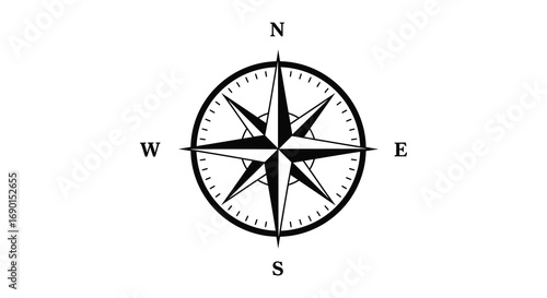 a compass rose showing cardinal directions north south east west