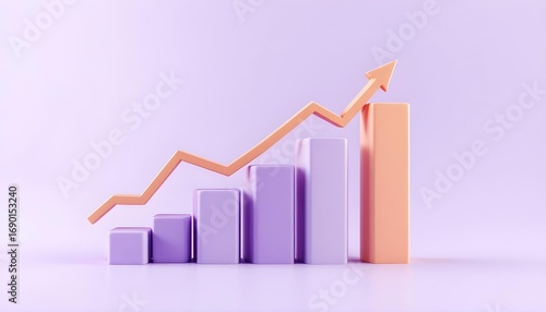 Abstract 3d bar chart with a rising line graph showing upward trend and growth Free Download Abstract 3d bar chart with a rising line graph showing upward trend and growth - GFXLoad