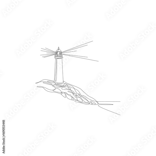 Minimalist Lighthouse Beacon of Hope Navigational Guide Against Rough Seas Marine Architectural Marvel Stands Tall as Lifeline for Seafarers