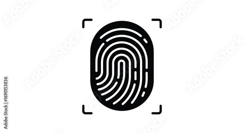 a fingerprint icon enclosed within scanning brackets