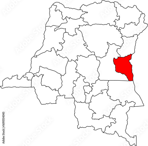 A clean, professional vector map of the Democratic Republic of the Congo with the South Kivu province highlighted. Great for presentations, reports, and visualizing regional data.

