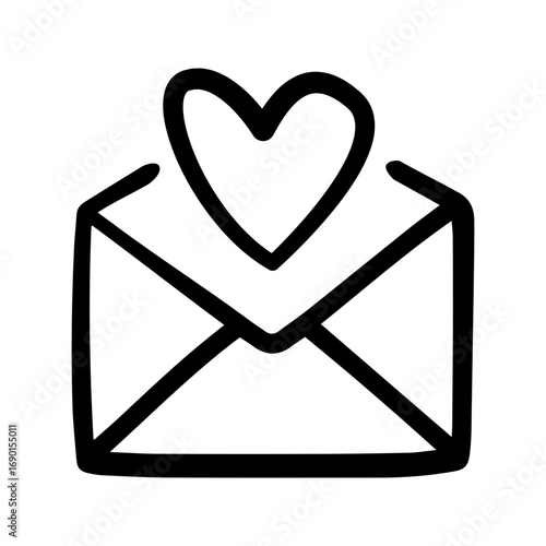 Love letter doodle vector icon