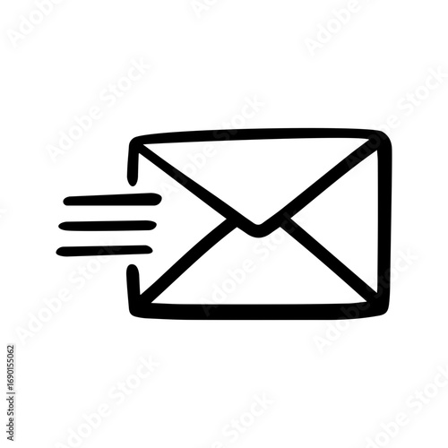 Send mail doodle vector icon