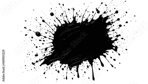 Vector art of black ink splash for abstract design