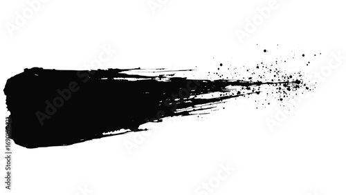 Vector art of abstract black ink splash with dynamic brush stroke effect