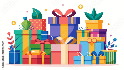 Vector art of pile of colorful gift boxes for special occasion