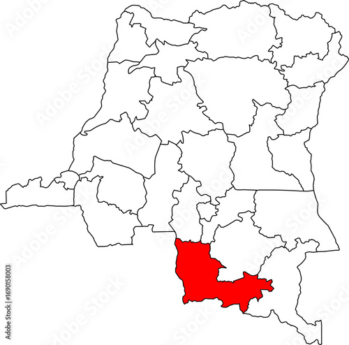 A vector map of the Democratic Republic of Congo highlighting the Lualaba province. Perfect for mining, economic, and geographical reports and presentations.

