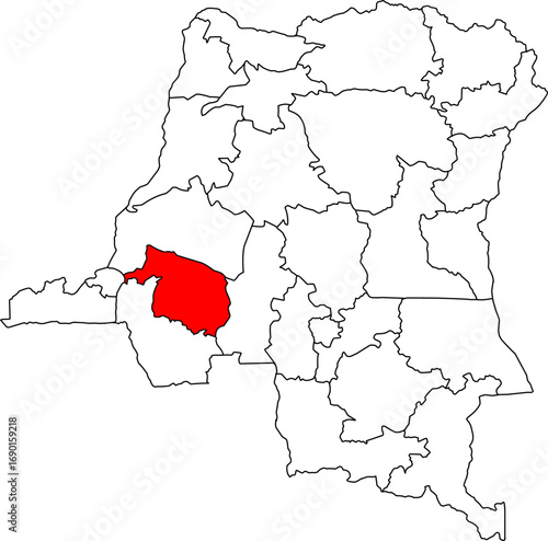 A vector map of the Democratic Republic of Congo highlighting the Kwilu province. Perfect for data visualization, reports, and presentations.

