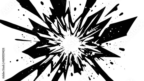 Vector art of abstract black and white explosion effect