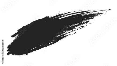 Vector art of abstract black ink brush stroke on