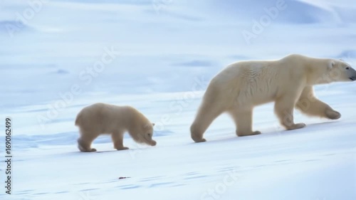 Polar bear walking on Arctic ice