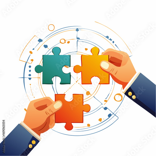 Hands Connecting Puzzle Pieces