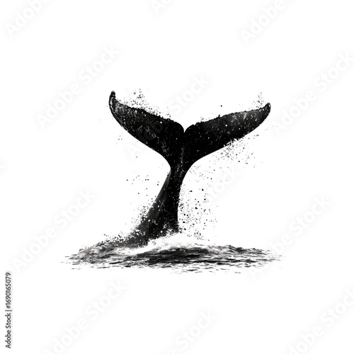 Majestic Whale Tail Splash Underwater Elegance and Power