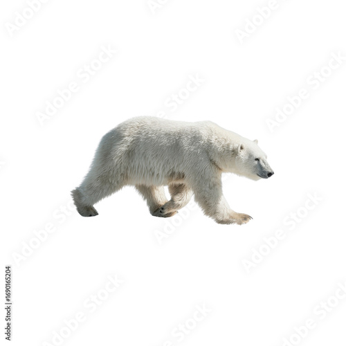 Majestic Polar Bear Walking on Transparent Background