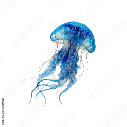 Majestic Blue Jellyfish - Underwater Elegance