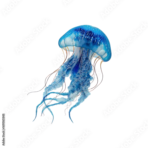 Obraz Majestic Blue Jellyfish - Underwater Elegance