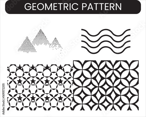 Abstract hand drawn geometric simple minimalistic seamless patterns set. Polka dot, stripes, waves, random symbols textures. Vector illustration