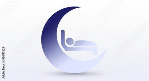 Sleeping peacefully under a crescent moon, representing rest, relaxation, and a good night's sleep, perfect for sleep-related themes and wellness concepts.