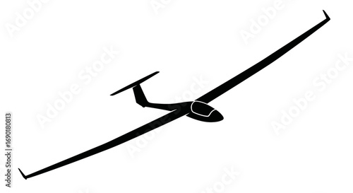 Black Silhouette of a Glider Soaring Through the Air.