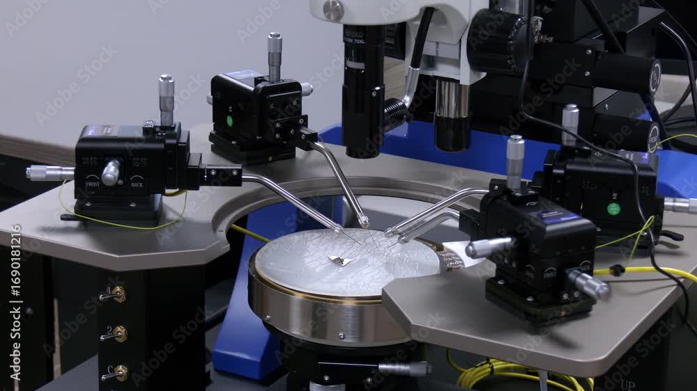 Manual probe system for RF test of semiconductor silicon wafers ...