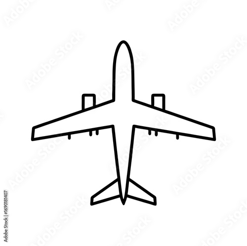 Airplane icon vector on white background