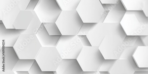 Abstract geometric pattern of white hexagons