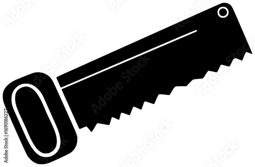 blade illustration tool silhouette equipment logo saw icon work outline hacksaw cut metal construction industry steel industrial wood carpentry shape job vector graphic background
