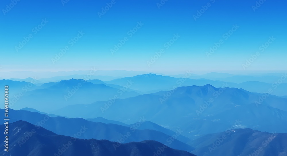 Fototapeta premium Serene Blue Mountain Layers Vista.