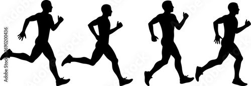 Set of Running Man silhouettes