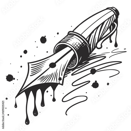 Dirty ink drips for text overlay generated by ai