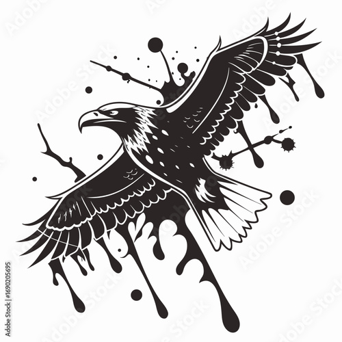 Dirty ink drips for text overlay generated by ai