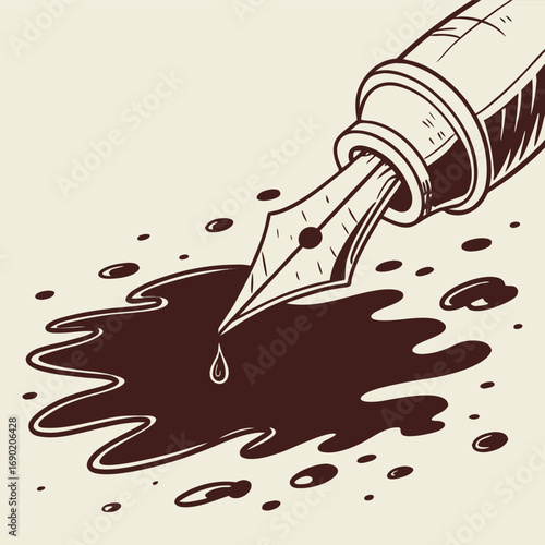 Dirty ink drips for text overlay generated by ai