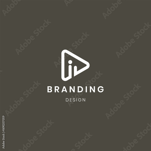 Abstract letter Ai logo. This logo icon is combined with abstract shapes in a creative way.