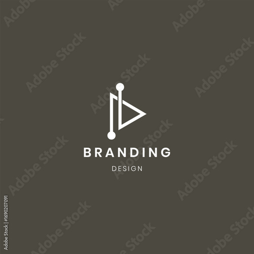 Abstract letter Ai logo. This logo icon is combined with abstract shapes in a creative way.