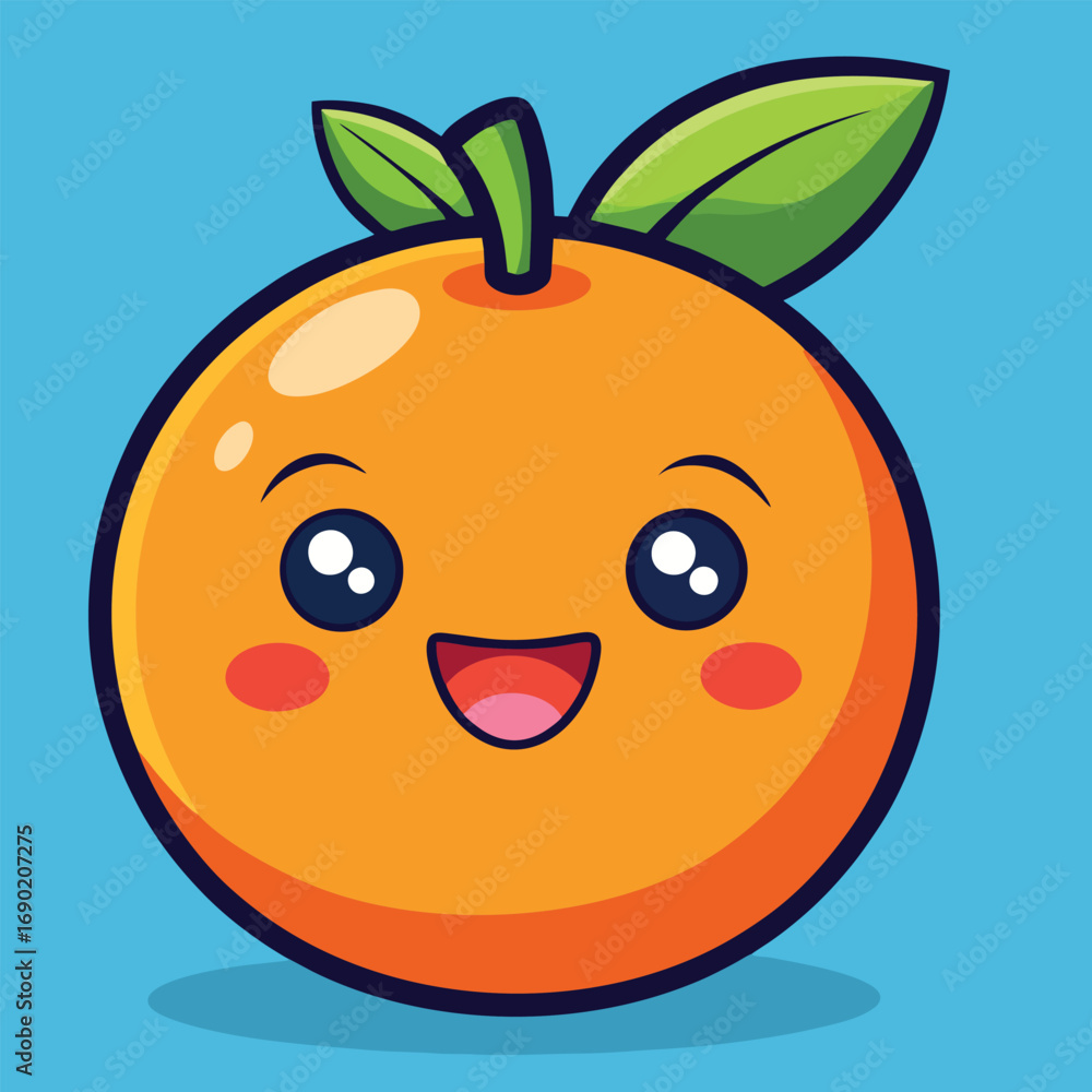 Obraz premium design logo icon vector cartoon mascot character orange