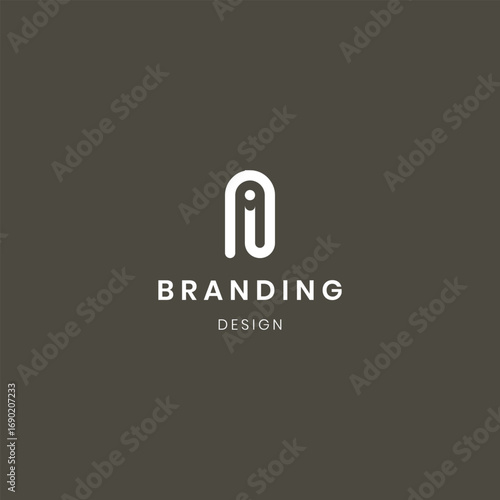 Abstract letter Ai logo. This logo icon is combined with abstract shapes in a creative way.