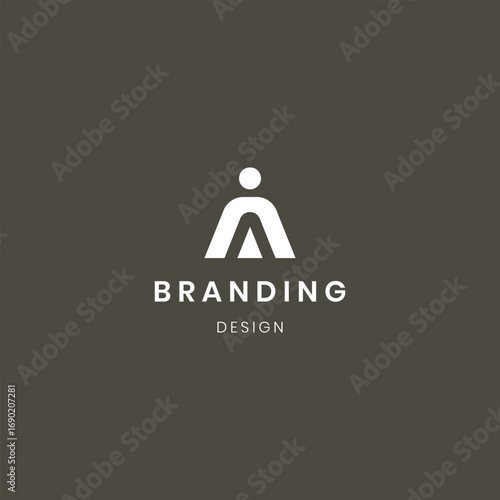 Abstract letter Ai logo. This logo icon is combined with abstract shapes in a creative way.