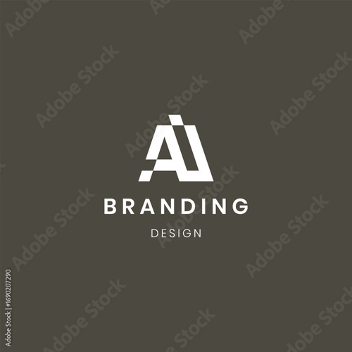 Abstract letter Ai logo. This logo icon is combined with abstract shapes in a creative way.