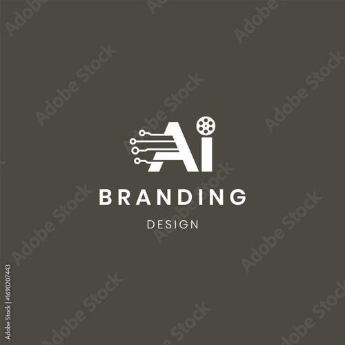 Abstract letter Ai logo. This logo icon is combined with abstract shapes in a creative way.