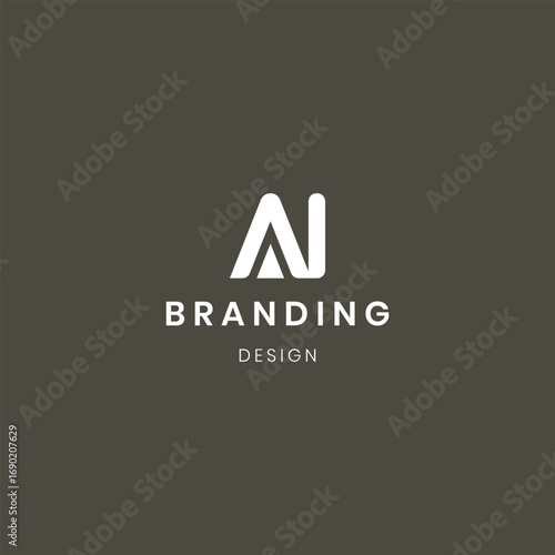 Abstract letter Ai logo. This logo icon is combined with abstract shapes in a creative way.