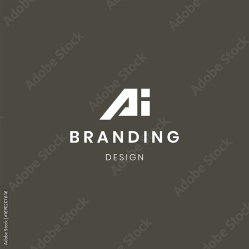 Abstract letter Ai logo. This logo icon is combined with abstract shapes in a creative way.